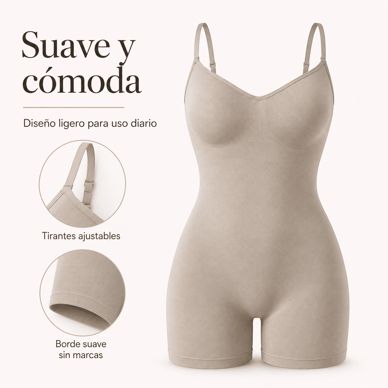 Faja Body Entero Beige Invisible Bajo la Ropa - Eternify Prime Chile
