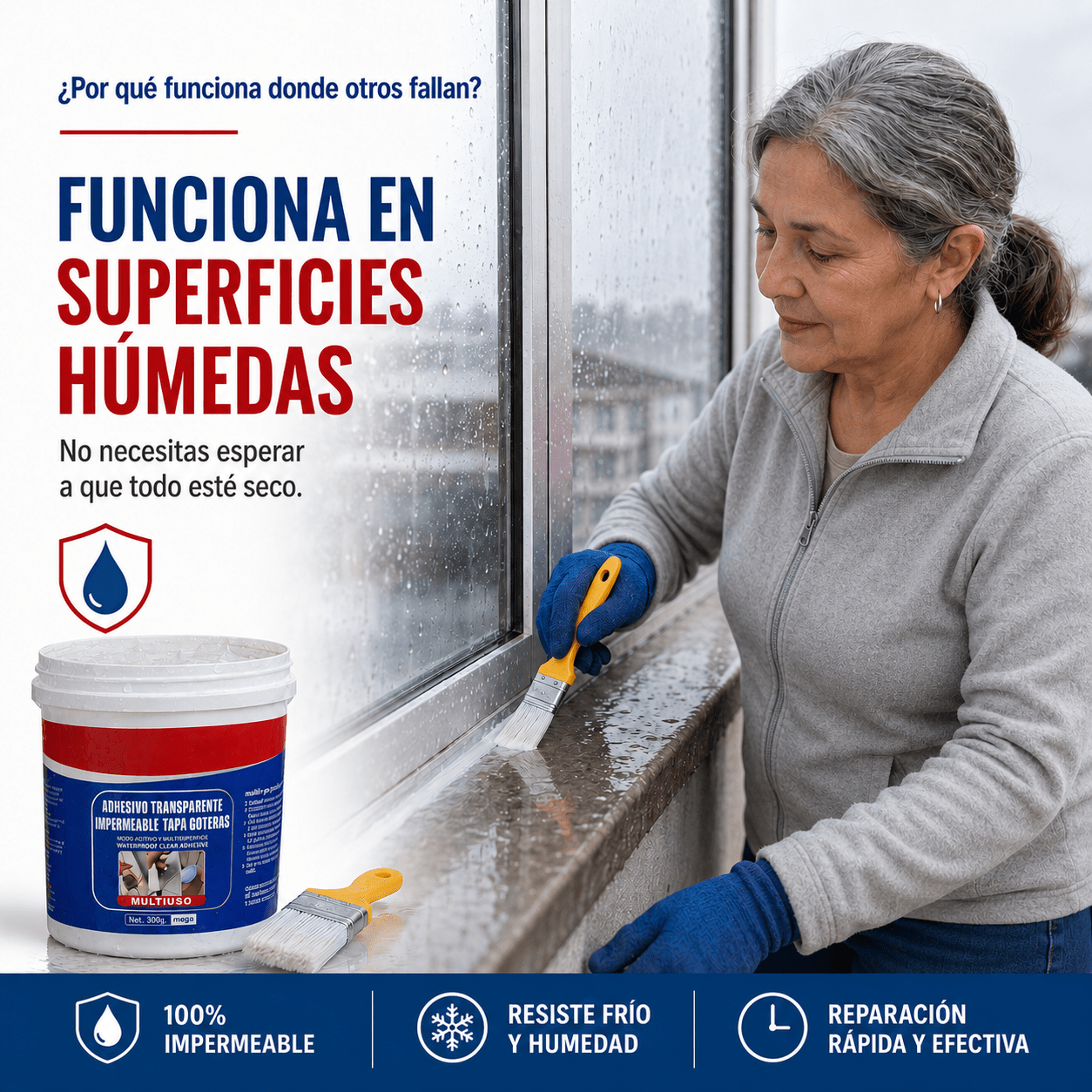 Sellador Transparente Impermeable para Grietas y Filtraciones 300g - Eternify Prime Chile