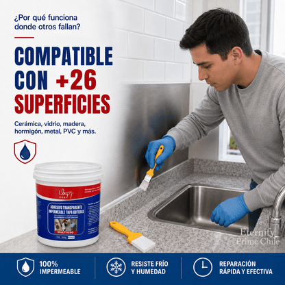 Sellador Transparente Impermeable para Grietas y Filtraciones 300g - Eternify Prime Chile